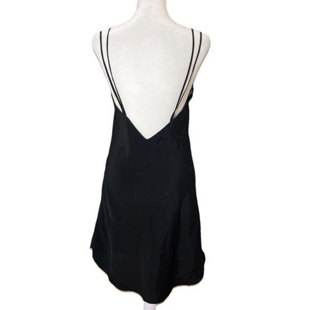 Vtg Victoria's Secret Gold Label Slip Dress Sz M Robe Set Black Satin Lace - Picture 5 of 12